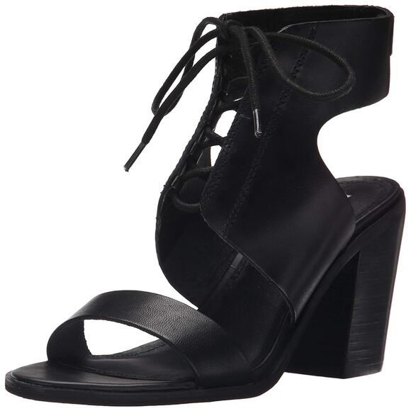 Steve Madden Nannoo Black Lace up Heel Sandals Sz 9 - Picture 1 of 9